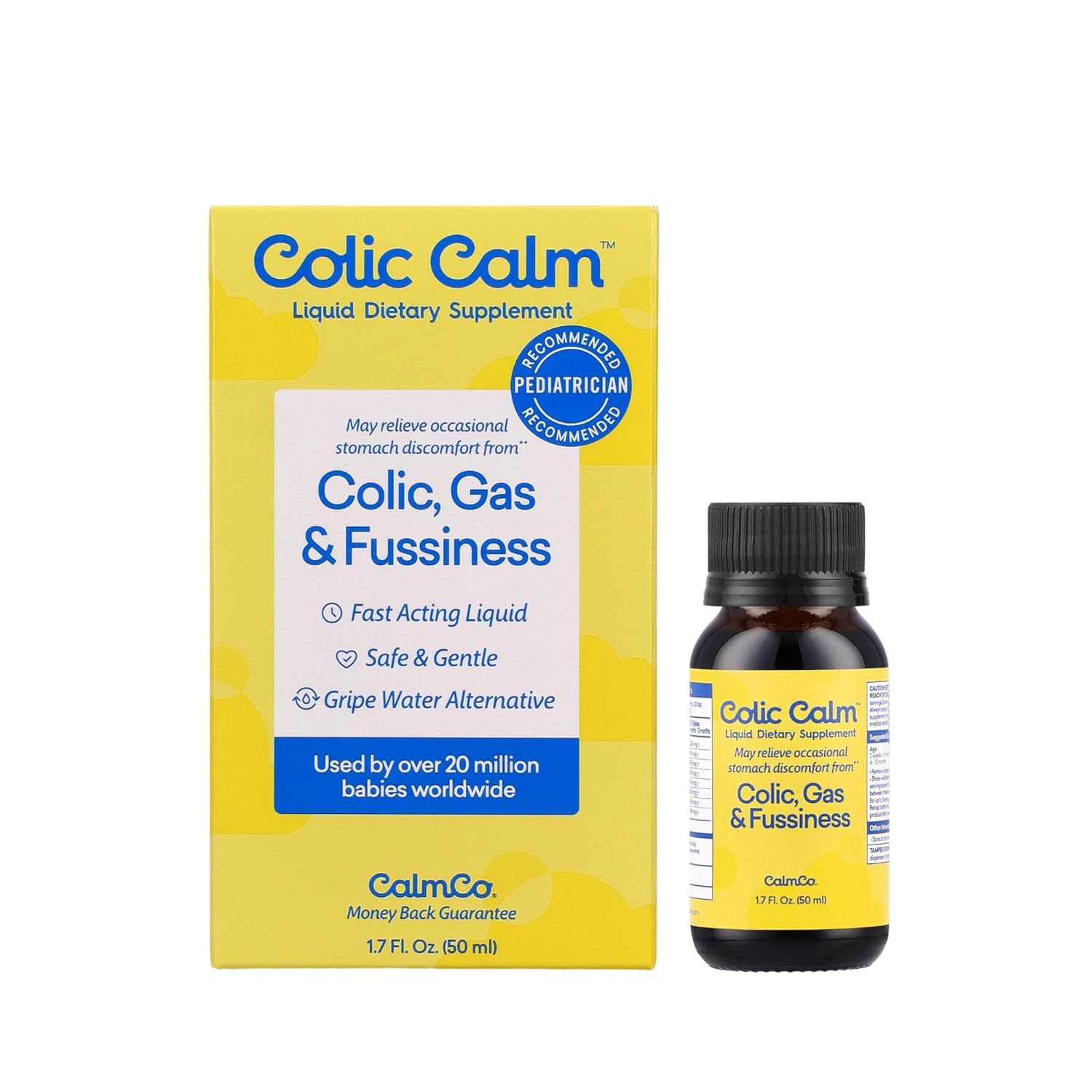 Colic Calm Alternative Gripe Water for Babies - Infant Gas Drops for Newborns, Colic and Upset Stomach Relief, Safe & Gentle, Gluten Free, Baby Essentials for Digestive Health, 1.7 fl oz (Pack of 1)