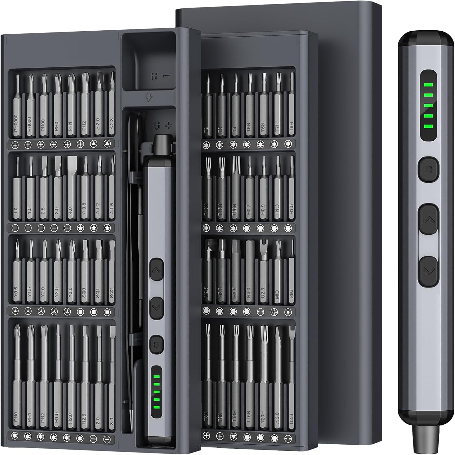 Mini Electric Screwdriver 3.7V, Cordless Screwdriver Set, Precision Electric Screwdrivers 72-in-1 Magnetic Bits, Rechargeable Portable Repair Tool Kit for Electronics Laptops Glasses Clocks