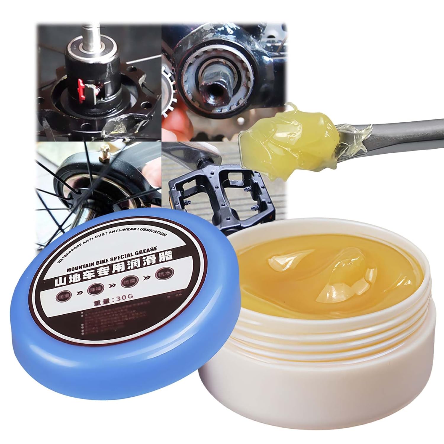 High-Temp Lithium Grease for Bikes - Multi-Purpose Lubricant for Brakes, O-Rings, Threads & Assembly. Anti-Seize Copper & Silicone Formula. Ideal for Bike Maintenance & Protection
