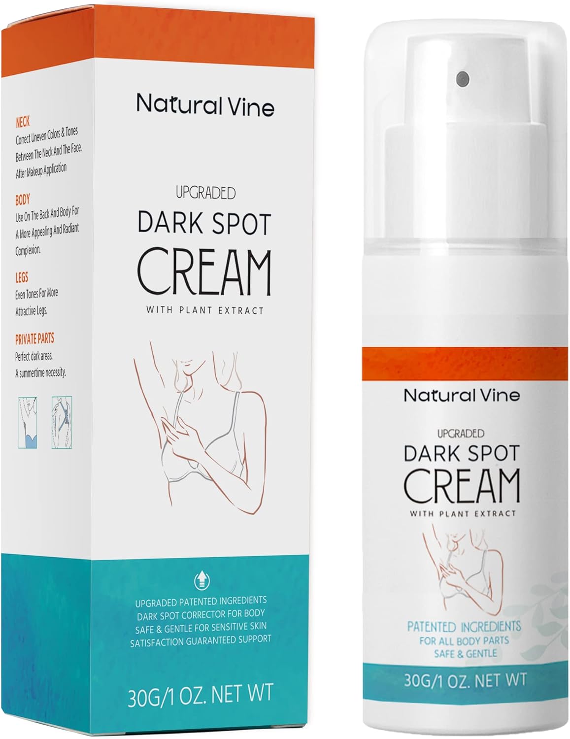 Natural Vine Dark Spot Corrector: Dark Spot Remover for Face Body in 4-8 Weeks - Instant Concealing & Age Brown Sun Faded Spot Remover Melasma Freckles Correcting with Niacinamide for Women & Men 30g