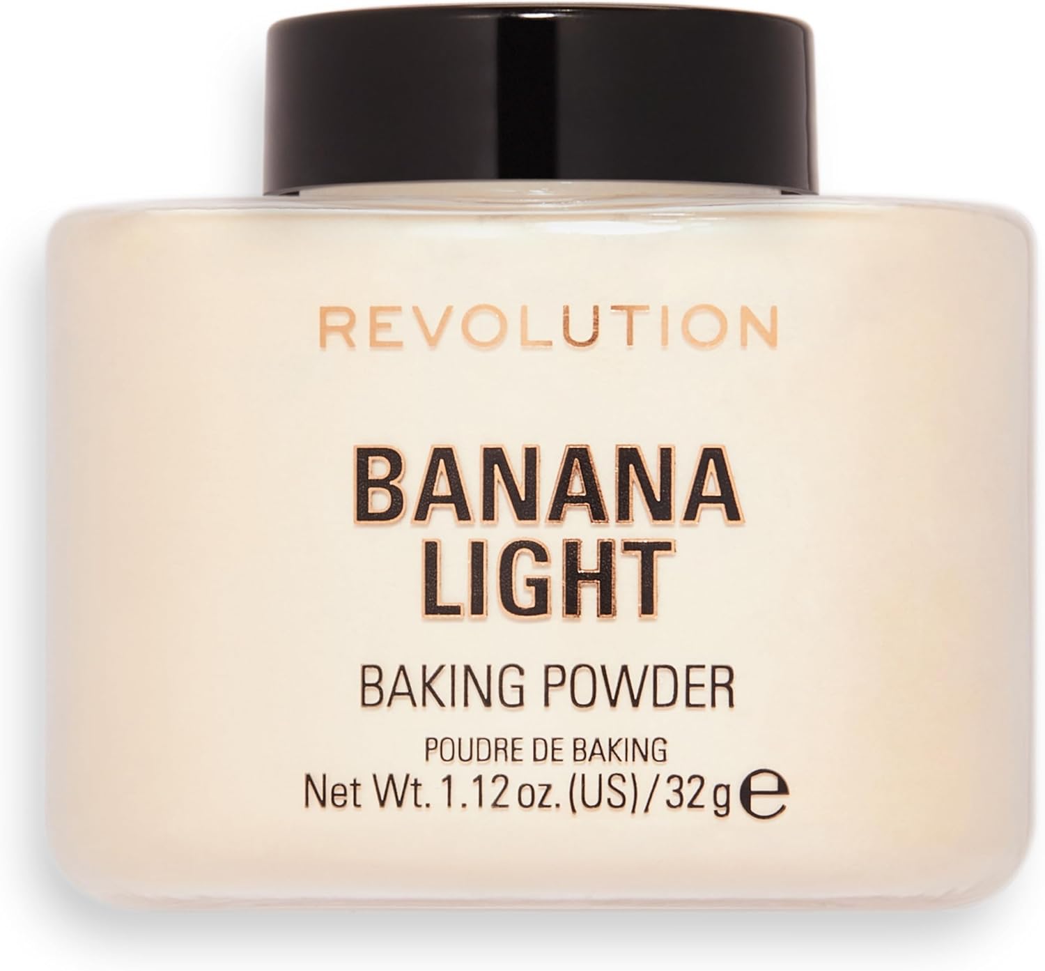 Revolution Beauty London, Loose Baking Powder, Prolongs Makeup Wear, Brightening Setting Powder, For Light Skin Tones, Banana Light, 32g