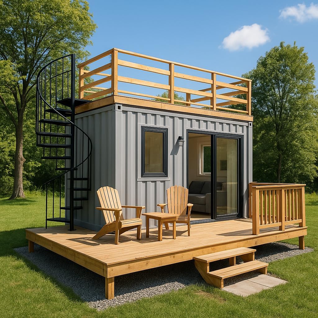 Double-Story Steel Frame Prefab Tiny Home – Detachable Expandable Container House, Fully Equipped with 2-4 Bedrooms, Kitchen & Bath | Folding Design, Portable & Fully Customizable