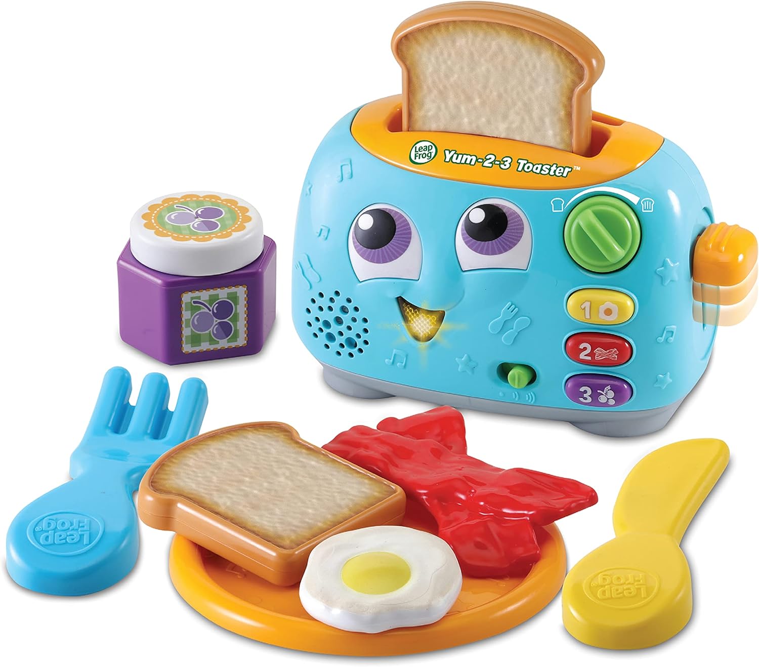 LeapFrog Yum-2-3 Toaster, Learning Toy with Sounds and Colours for Sensory Play, Educational Toys for Kids, Preschool Toys, Pretend Play for Boys and Girls Aged 1, 2 & 3 Years, English Version