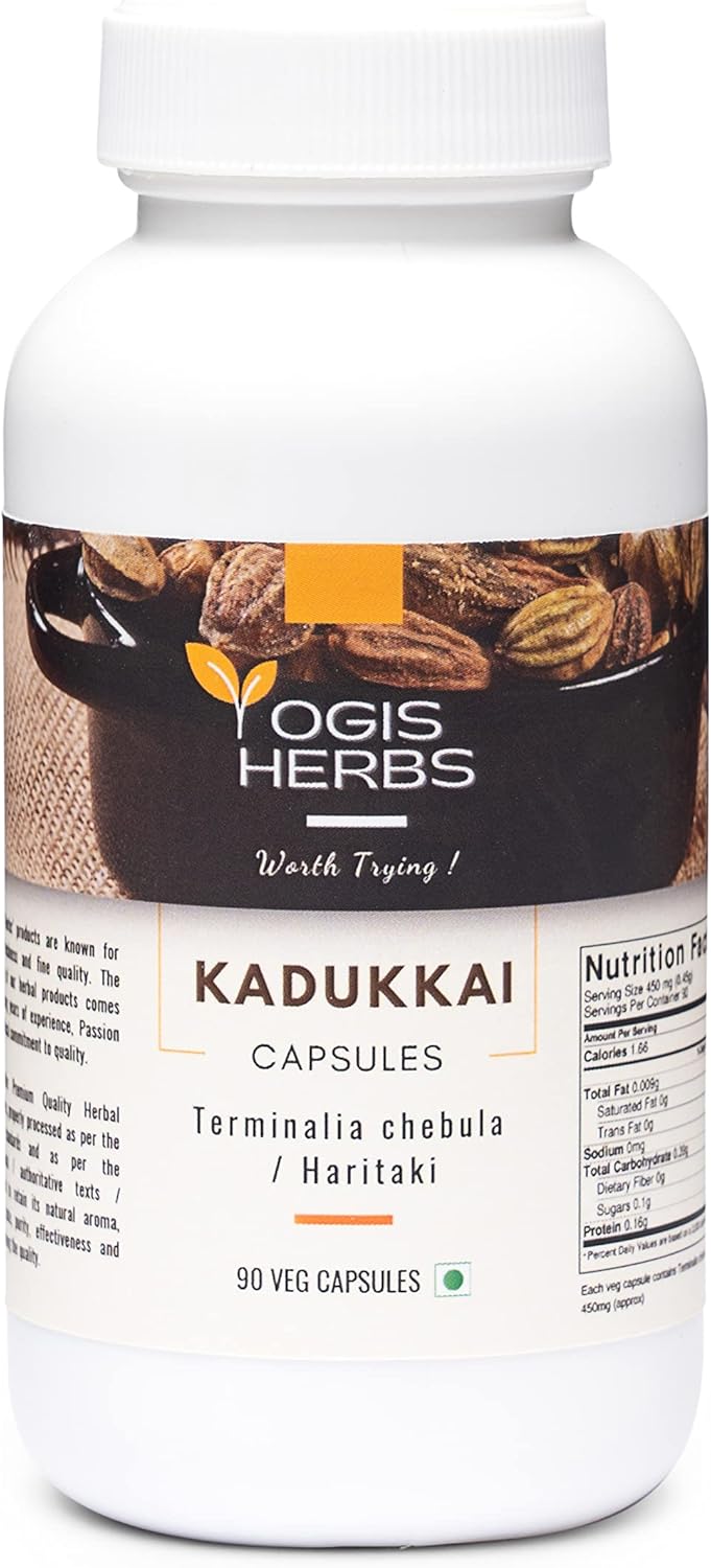 Kadukkai Capsules (Terminalia Chebula/Haritaki) 90 Veg Capsules