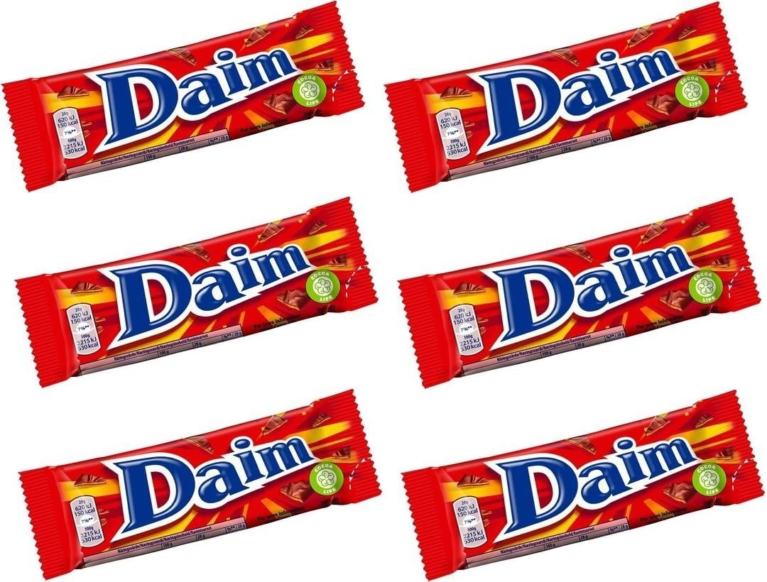 Delicious Daim Chocolate Bars 28g - Pack of 6 | Irresistible & Crunchy Caramel Chocolate Treats | Famous Chocolate Bar from Sweden | Perfect Sweet Gift Idea for any Occasion