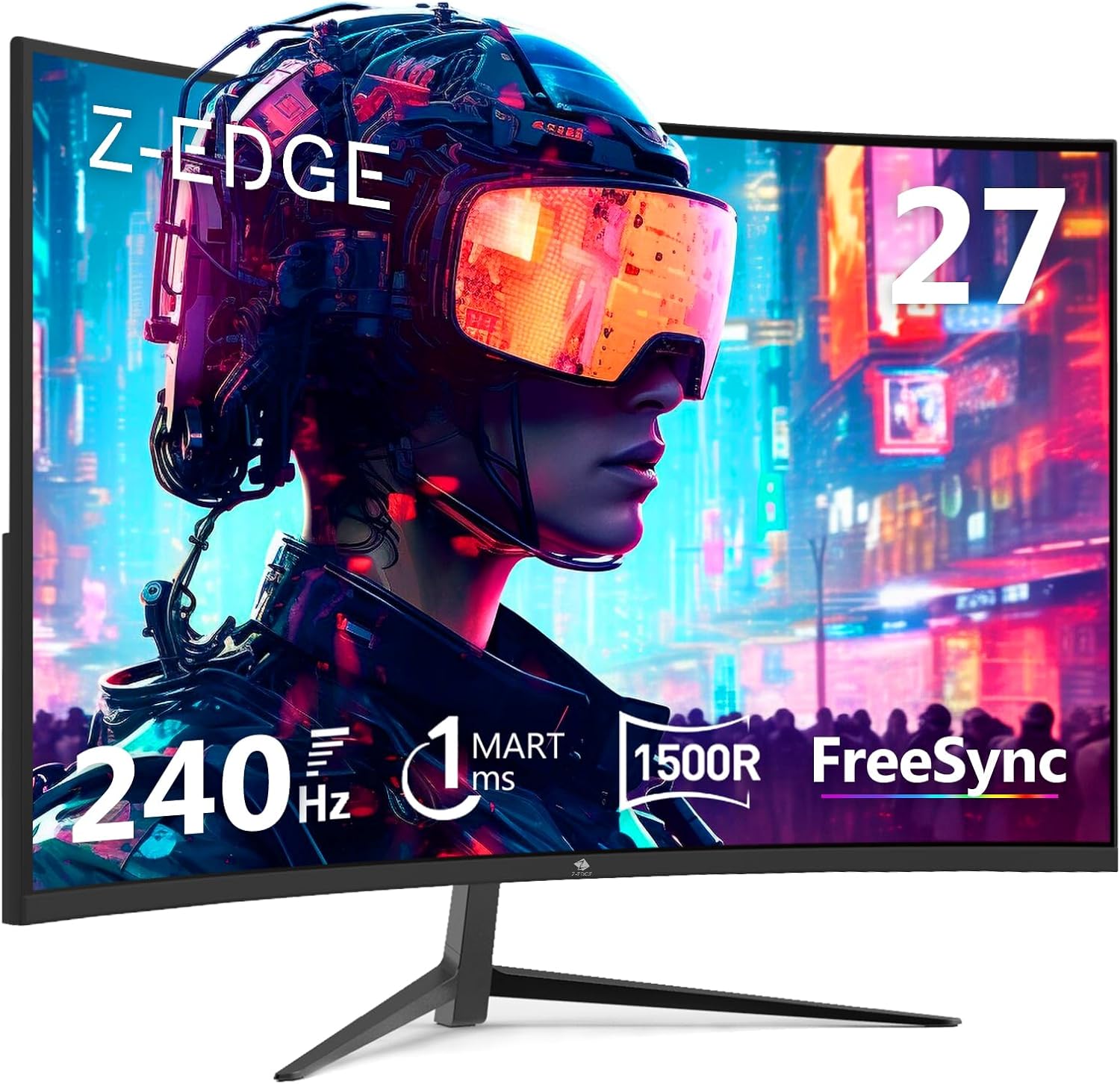 Z-Edge 27-inch Curved Gaming Monitor 16:9 1920x1080 240Hz 1ms Frameless LED Gaming Monitor, UG27P AMD Freesync Premium Display Port HDMI