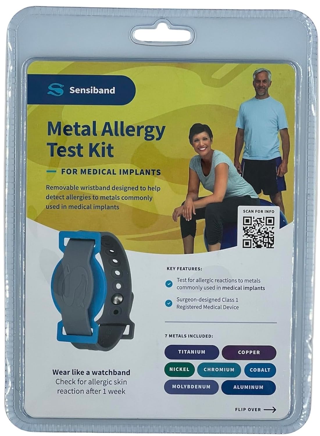 Metal Allergy Test Band, Test for Medical Metal Implants - Test at Home - Tests for Common Metals Used in Medical Implants - Order 3 Weeks Before Surgery (Medical Test Kit)