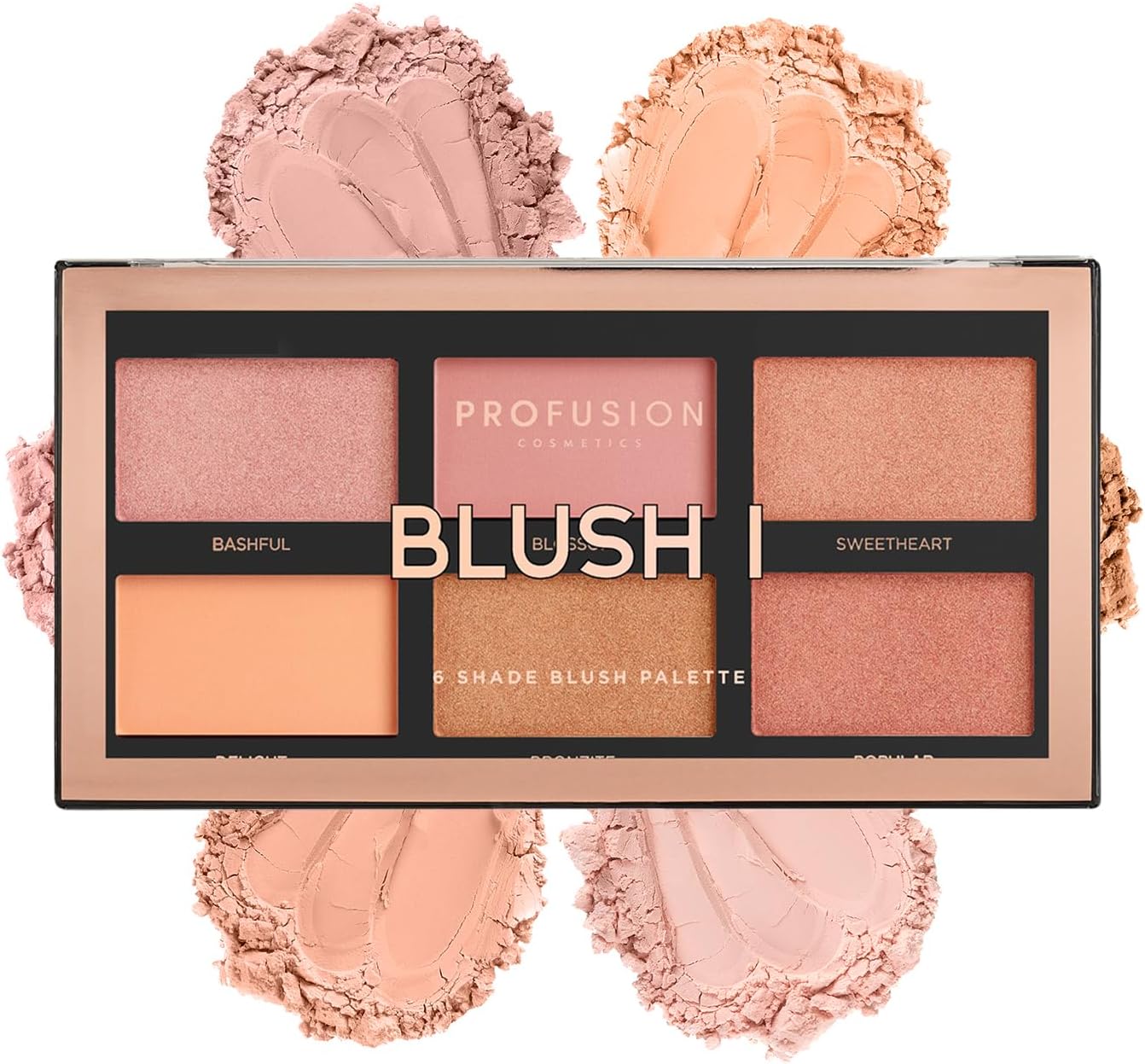 Profusion Cosmetics The Go Palette - Blush I, Long Lasting 6 Shade Face Blusher Gives Daily Glamorous Celebrity Look