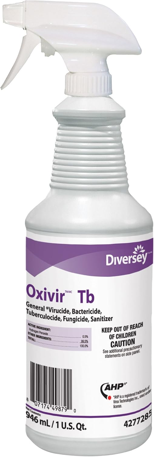 Diversey Oxivir TB One-Step Disinfectant Cleaner, 32oz Bottle, 12/Carton