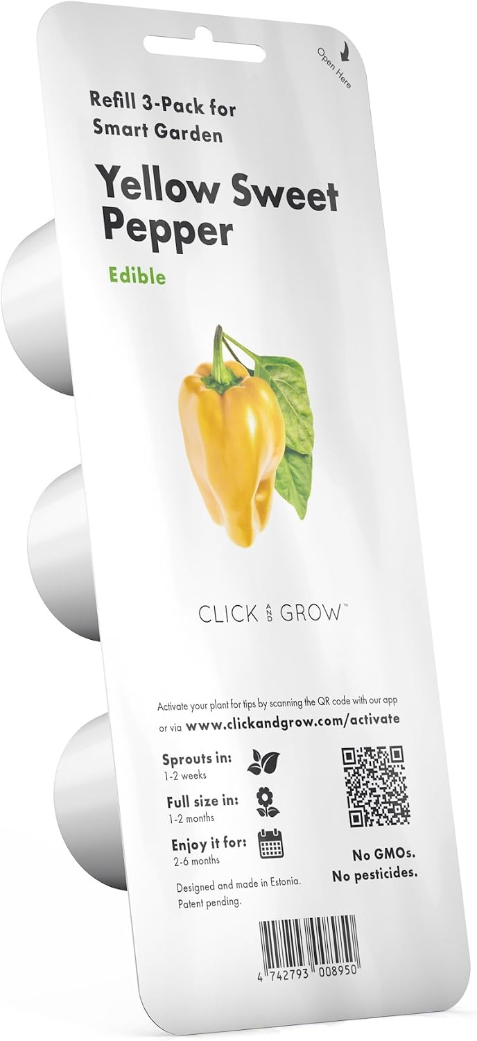 Click and Grow Smart Garden Yellow Sweet Pepper Plant Pods, 3-Pack