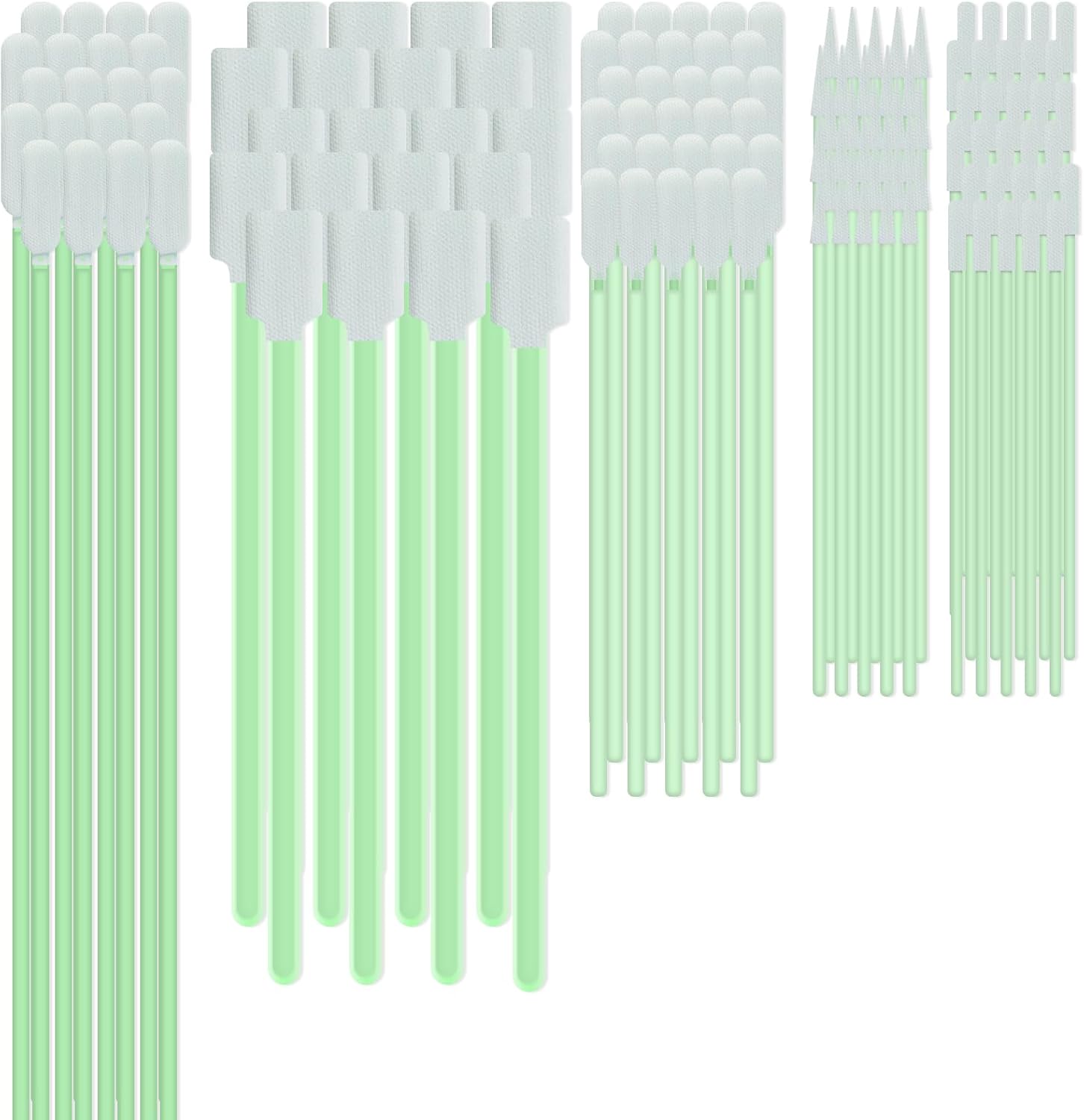 Cleaning Swab Kit 130 Pcs,Multi-Purpose Microfiber Knitted Polyester Swab Sticks (5 Types) Lint Free Swabs for Inkjet Printer Print Head Optics Lens Camera Optical Equipment Auto Detailing