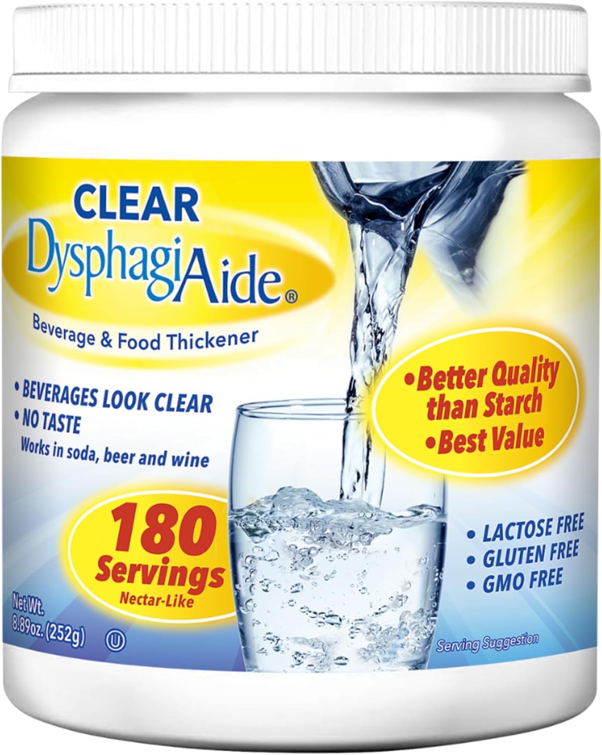 Clear DysphagiAide Instant Beverage & Food Thickener Powder (252 g, 180 servings)