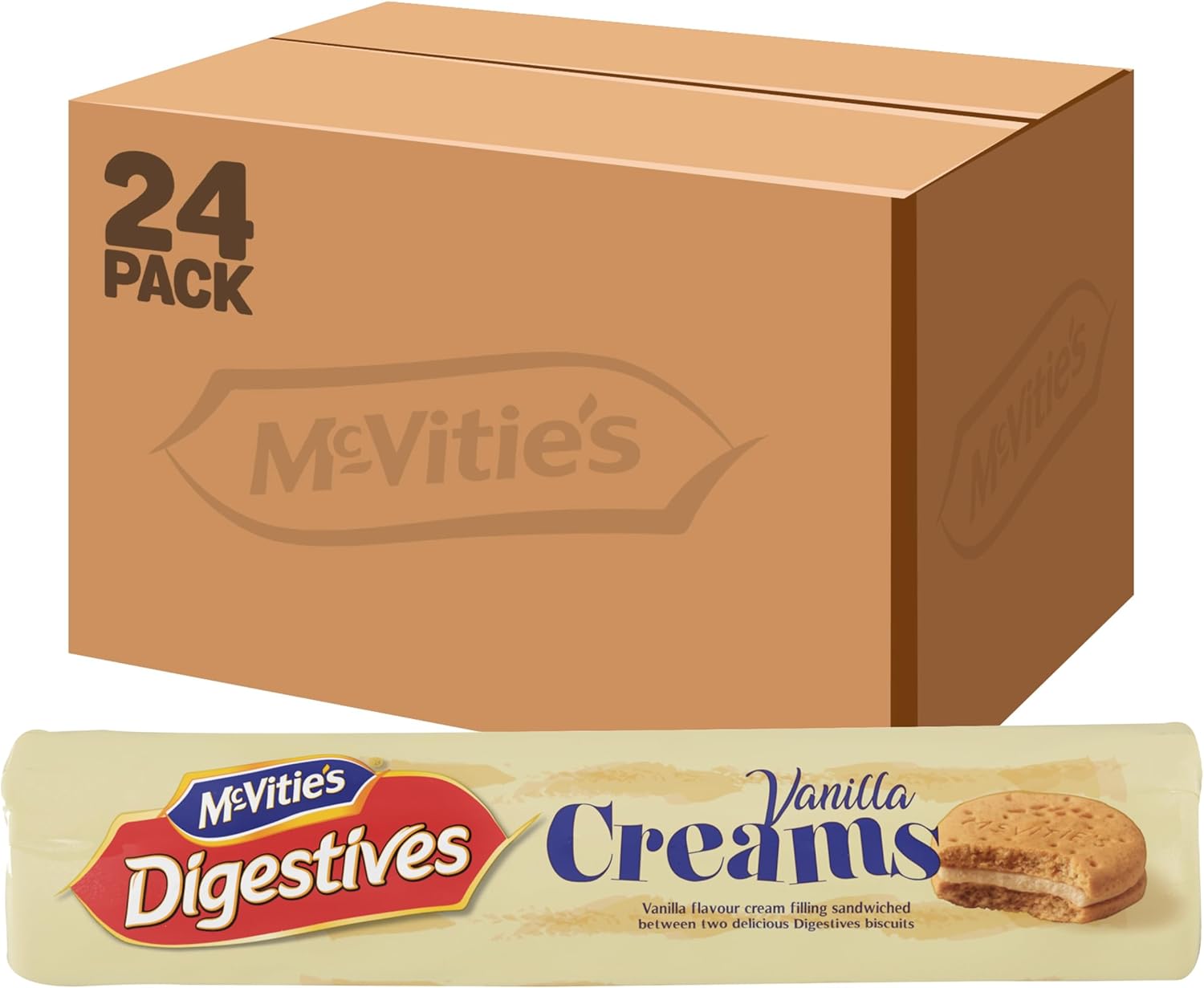 McVitie's Digestives Creams Vanilla Biscuits, 168 g (24 Pack)