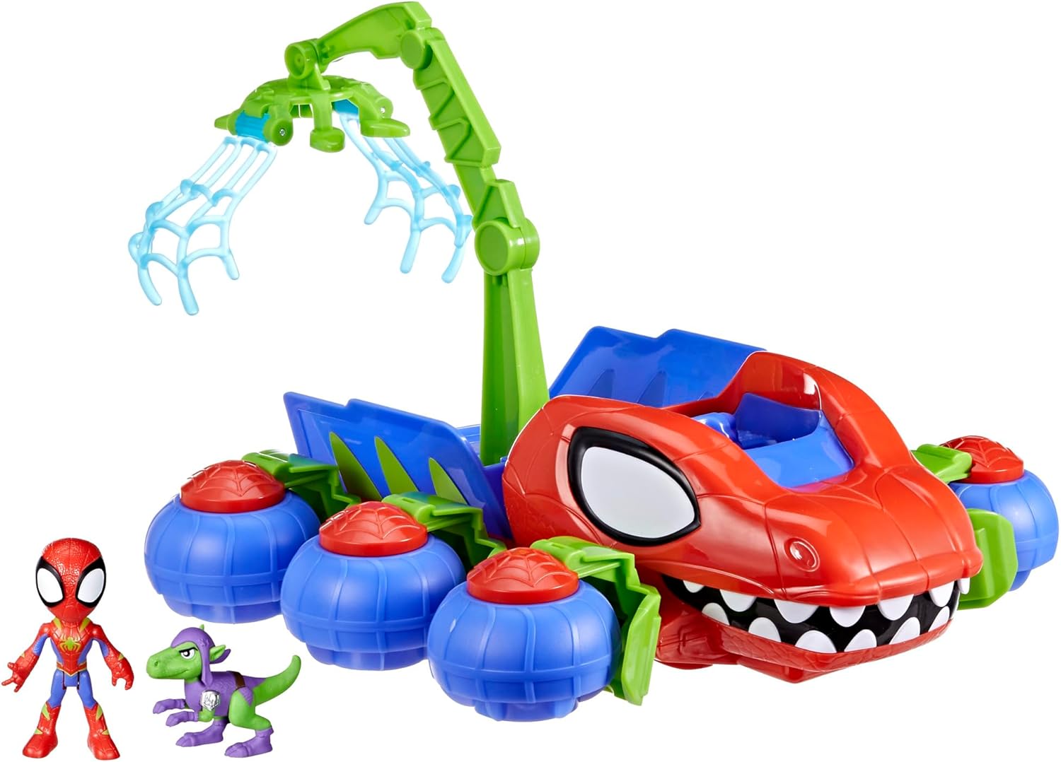 Hasbro Spidey and His Amazing Friends Marvel Dinowebs Crawler Toy for Kids, Interactive Spider-Man Playset with Figures