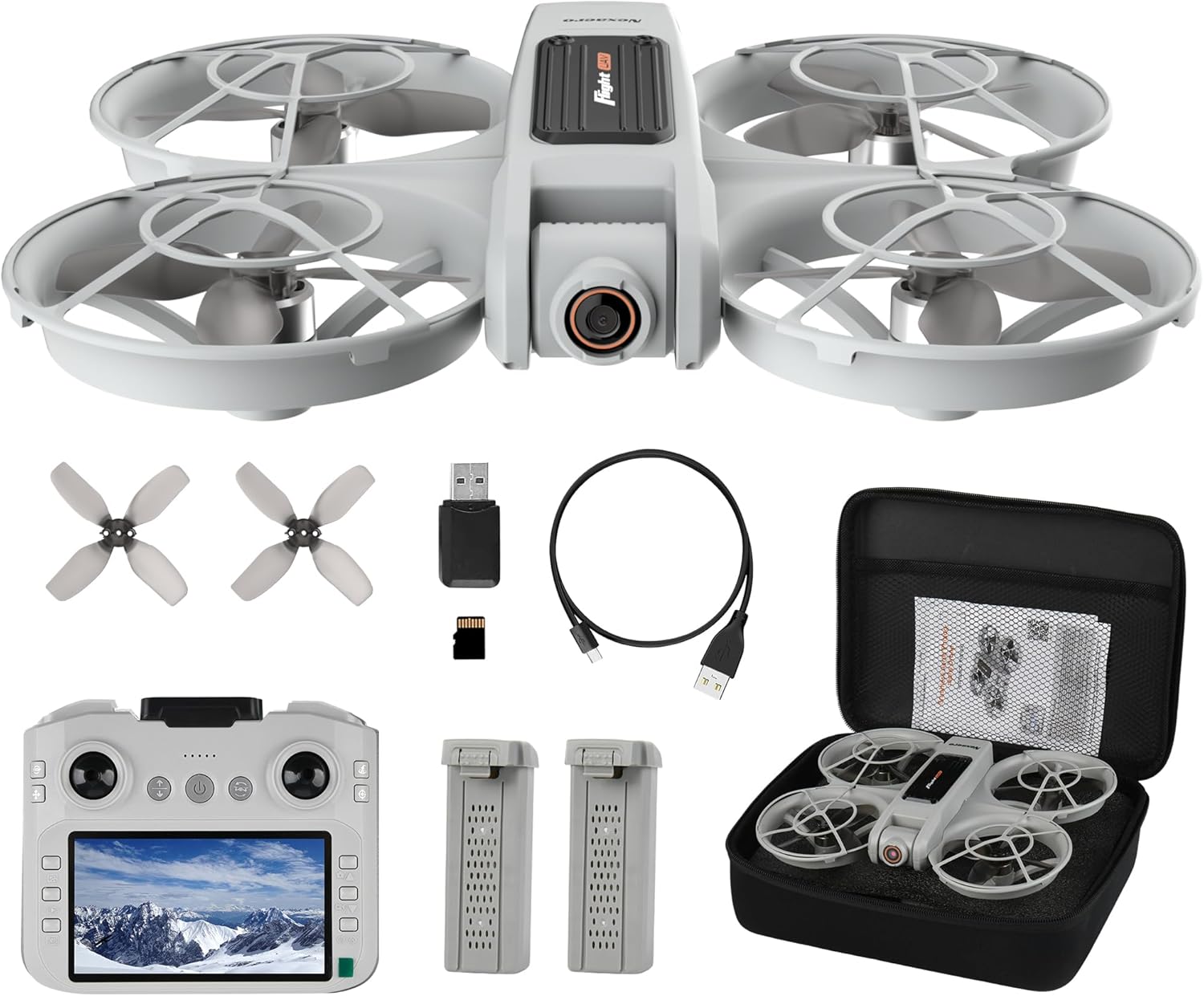 Drones for Adults with Camera 2K, Upgraded 4.5inch LCD RC Screen Remote Control, Brushless Motor Smart FPV Quadcopter for Kids Beginners, Auto Hovering, 3D Flips, Headless Mode, Follow Me, 2 Batteries, 30 Mins Flight Time, Great Gift Toy for Boys and Girls