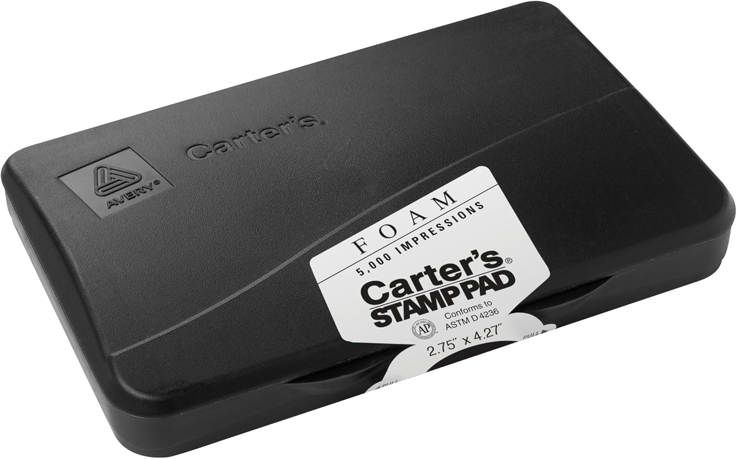 Avery Carter's Foam Stamp Pad, 2.75 x 4.25 Inch, Black, 1 Pad (21381)