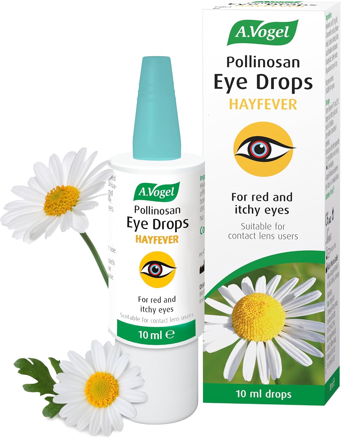 A.Vogel Pollinosan Hayfever Eye Drops | for Quick Relief of Red and Itchy Eyes | with Chamomile and Soothing Hyaluronic Acid | 300 Drops | 10ml
