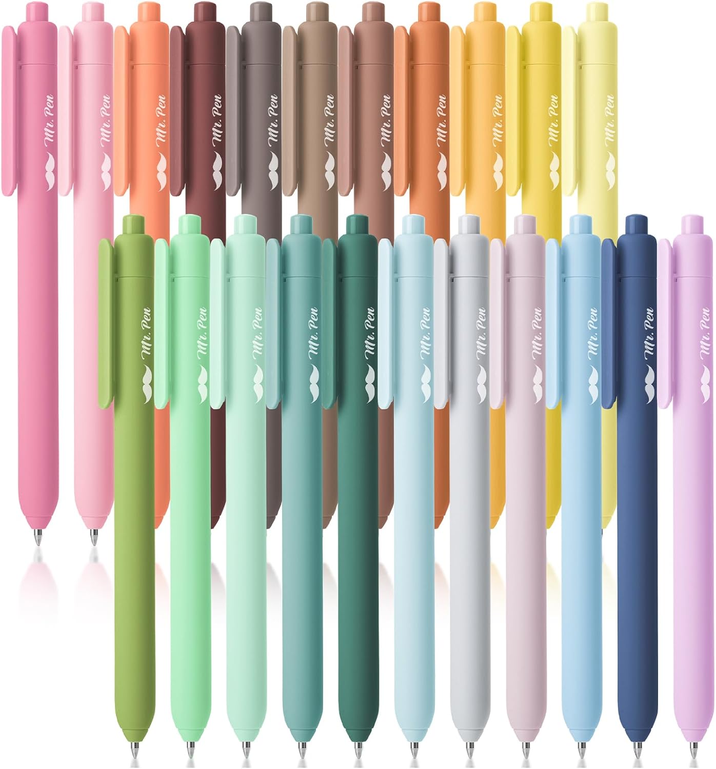 Mr. Pen - Retractable Gel Pens, 22 Pack, Fine Point, Multicolor, Comfortable Grip, Vintage Theme, Ambidextrous, Writing Instrument