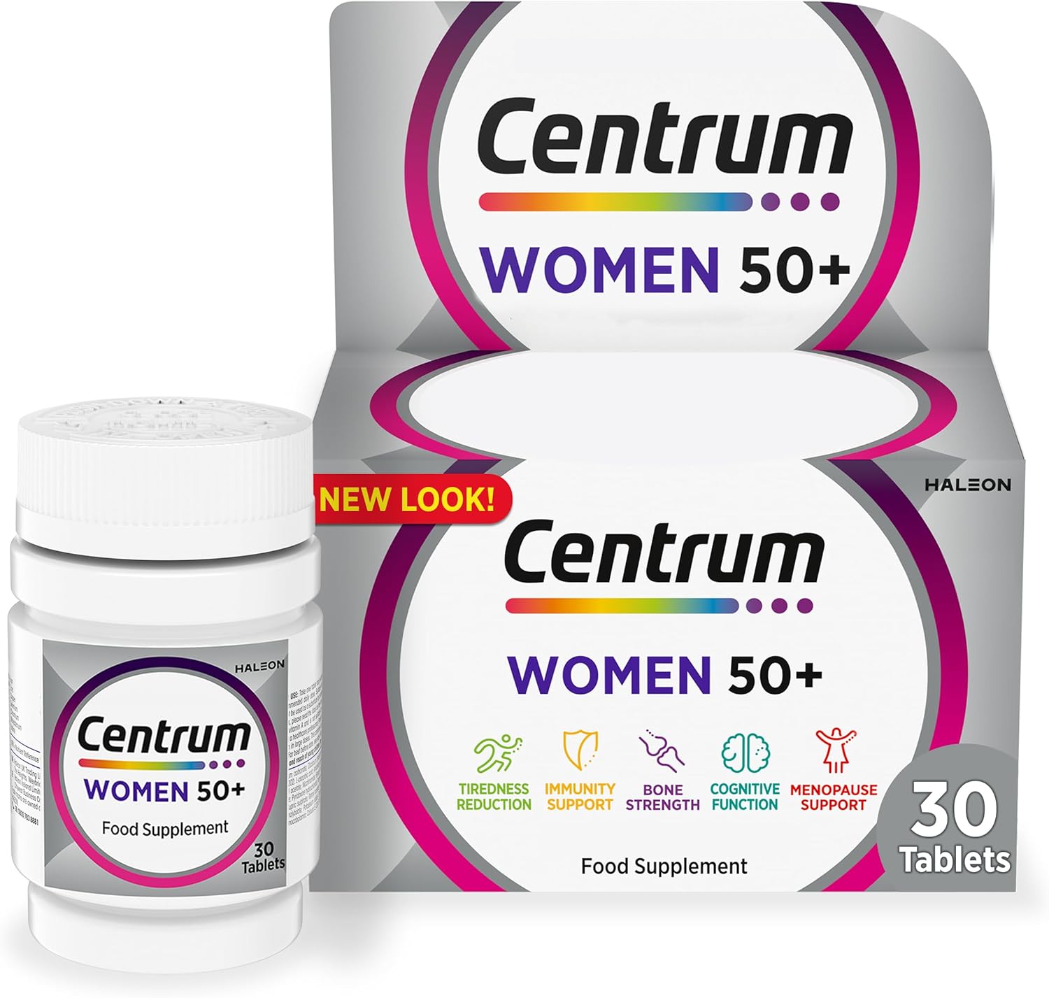 Centrum Women 50+ Tablets Multivitamin & Mineral Supplements, 23 essential nutrients including vitamin D, C, and Iron, 30 ct