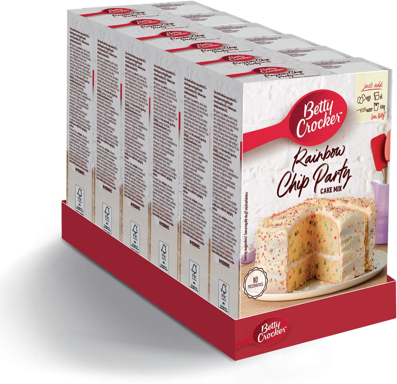 Betty Crocker Betty Crocker Rainbow Chip Party Cake Mix 425g (pack of 6)