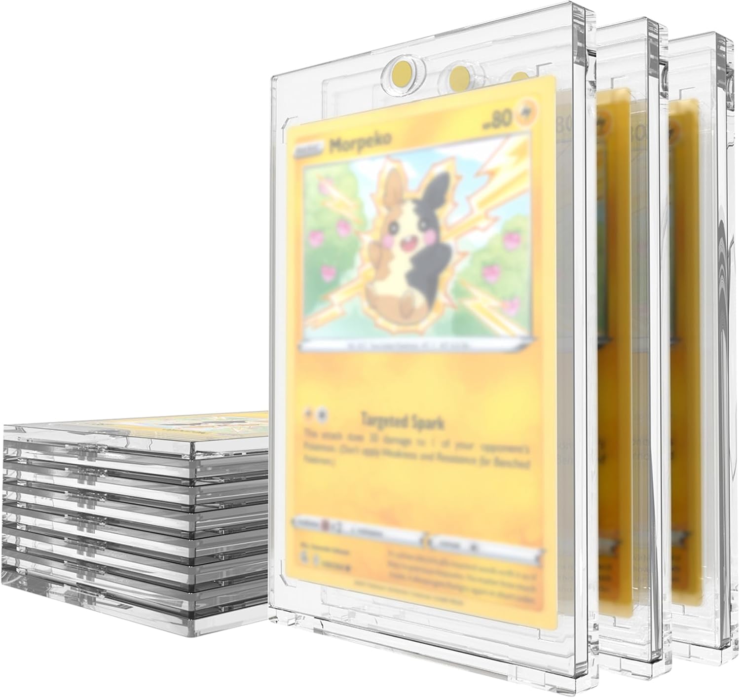 Mcbazel 35PT Magnetic Card Holder,Magnetic Trading Card Holders(Box of 10),Game Card Case Hard Protective Game Card Storage Case with UV Protection Transparent