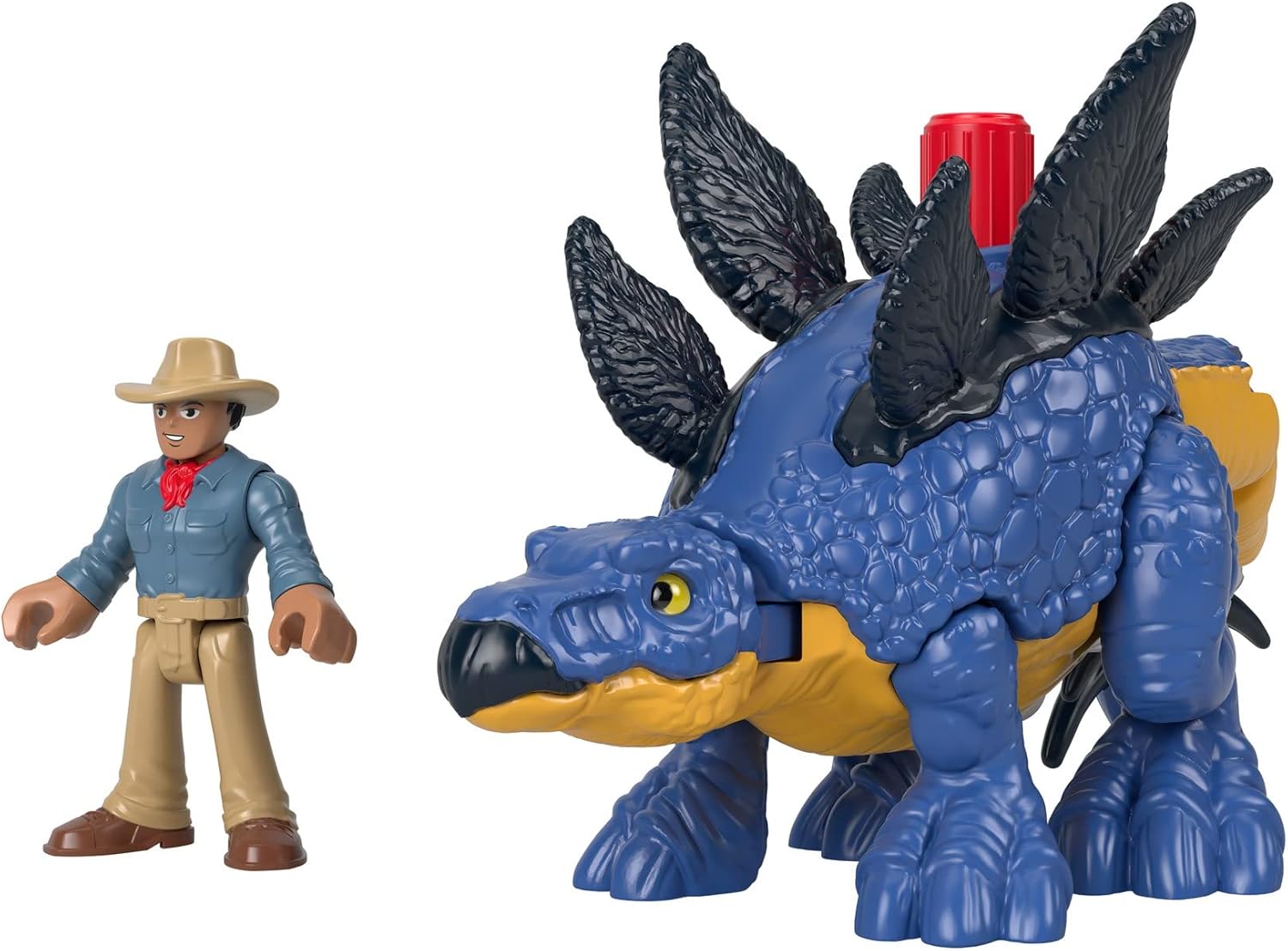 Fisher-Price Imaginext Jurassic World Dominion Stegosaurus Dinosaur & Dr. Alan Grant, 3-Piece Poseable Figure Set for Preschool Kids Ages 3 and Up