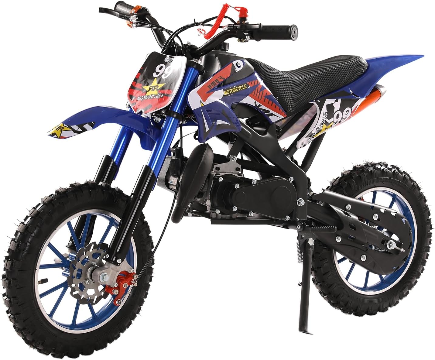 Yifaeux 50cc Dirt Bike for Adults & Kids, Mini Gas Powered Off-Road Trail Bike with Speeds up to 30 MPH, 2-Stroke, Blue