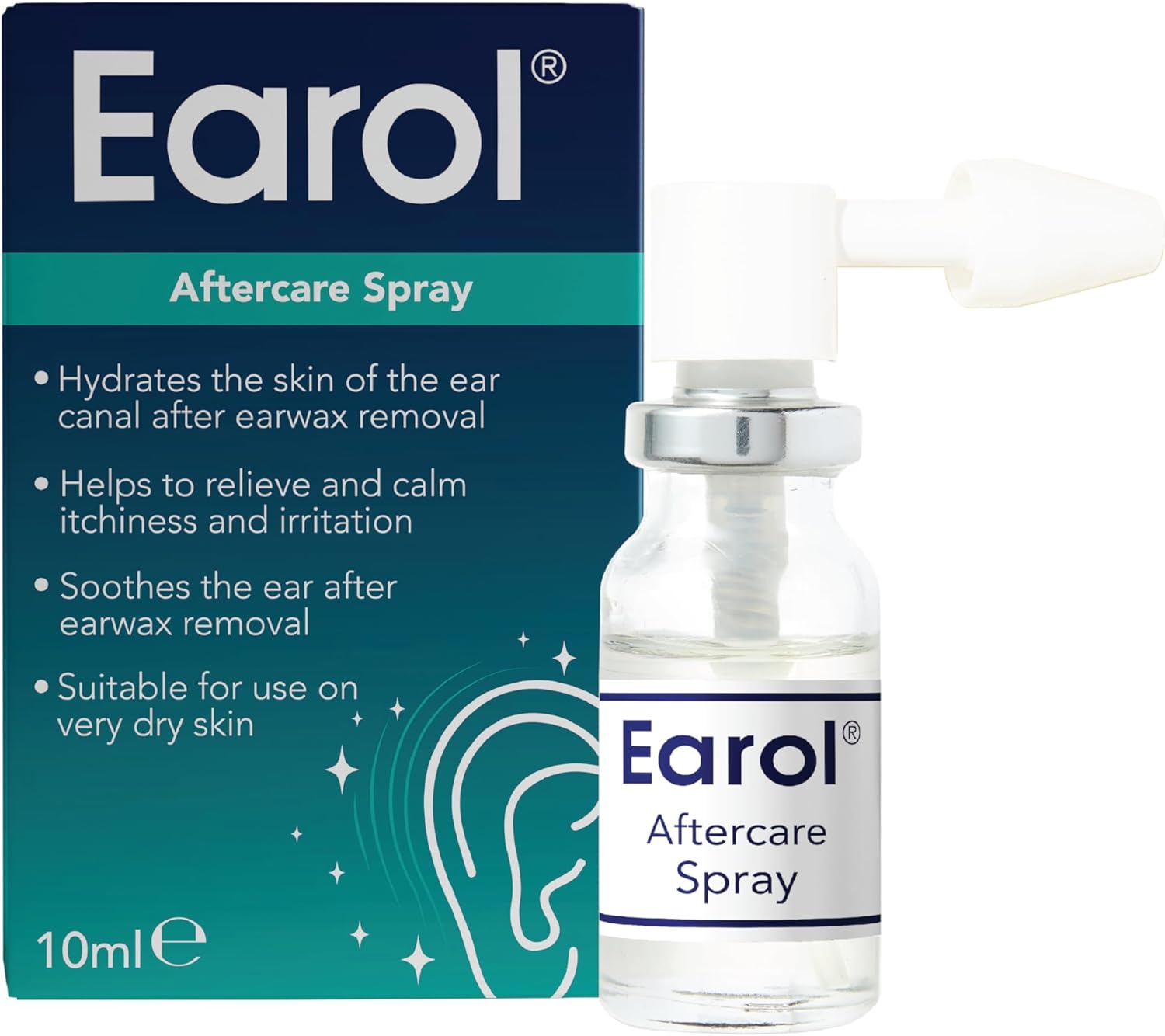 Earol Aftercare Ear Spray, Soothes and Hydrates The Ear After Ear Wax Removal, Prevents Itchiness and Irritation, 1 Pack of 10ml Metered Dose Spray