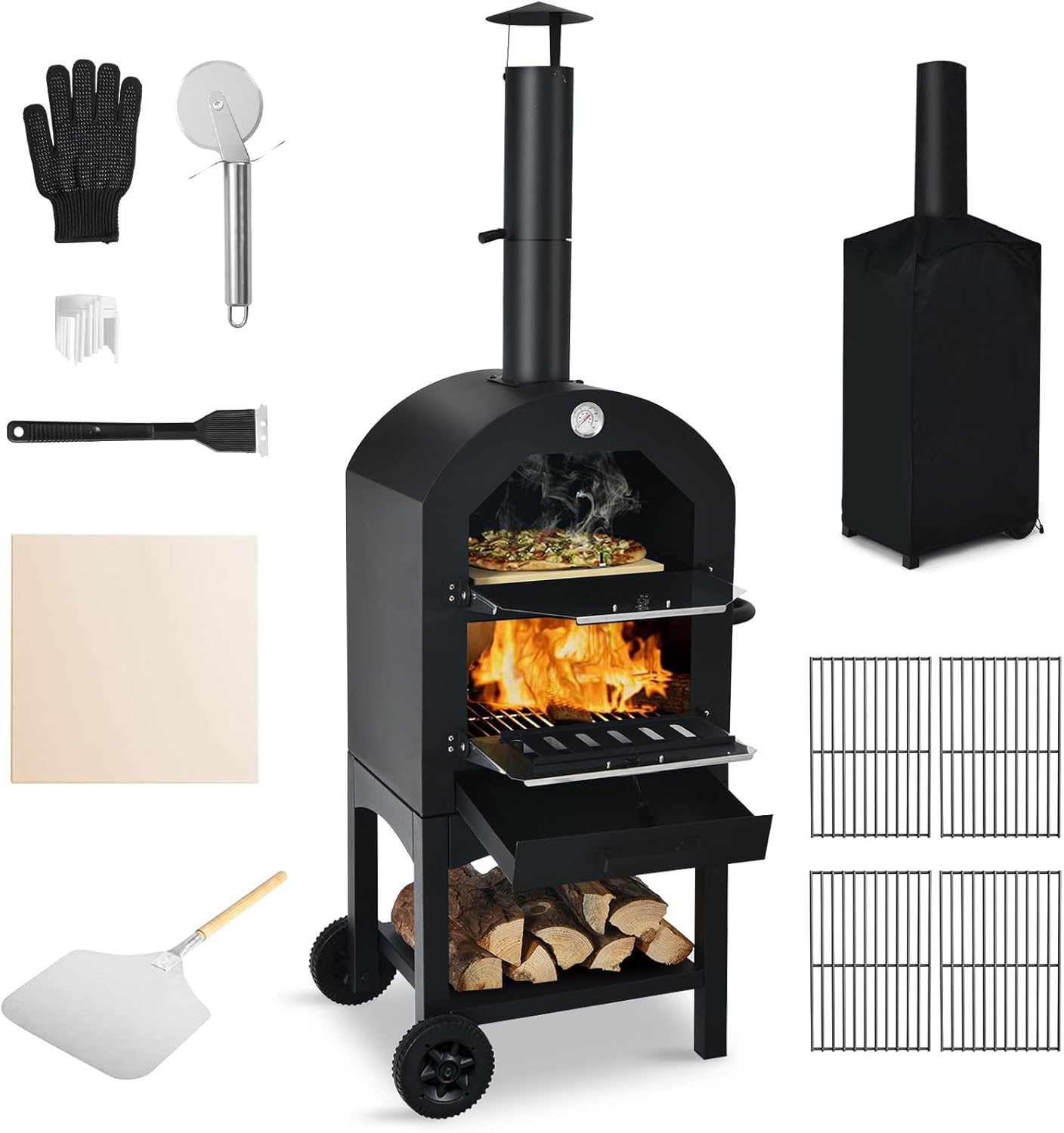 ORALNER GO-61500OM Outdoor-Kitchen-ovens, Black