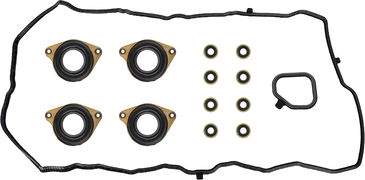 Engine Valve Cover Gasket Set for Honda Accord 2.4L K24, EX, EX-L, LX, LX-S, Coupe, Sedan, Sport Sedan, 2-Door, 4-Door, 2013, 2014, 2015, 2016, 2017, Replace 12030-5A2-A01