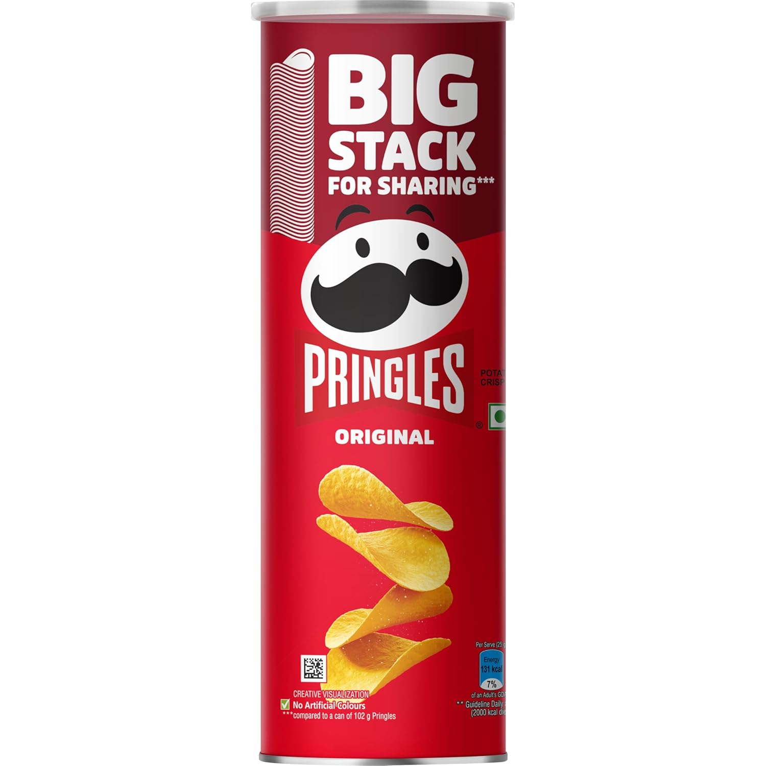 Pringles Original | Potato Chips | Classic Salted Potato Crisps | Crispy Snack | Crunchy Snack for Movies, Games & More | On-the-Go Can | 141g