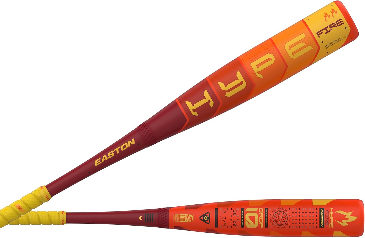 Easton | 2025 | Hype FIRE Baseball Bat | USSSA | -5 / -8 / -10 Drop | 2 3/4" Barrel | 2 Pc. Composite