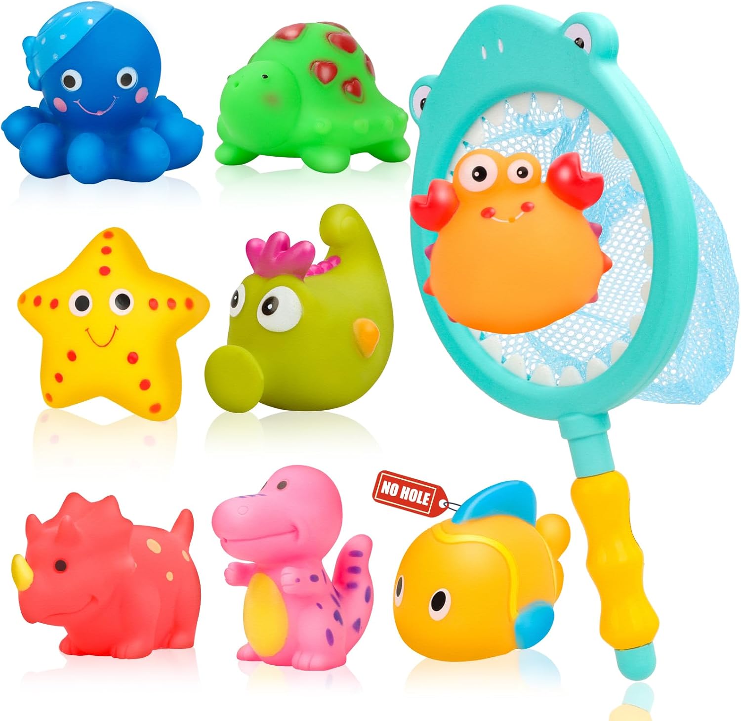 Jovicos No Hole No Mould Baby Bath Toys - 9PCS Dinosaurs Sea Animals Bath Toys For 1 2 3 4 Year Old Boys Girls Toddler Kids Swimming Pool Toys
