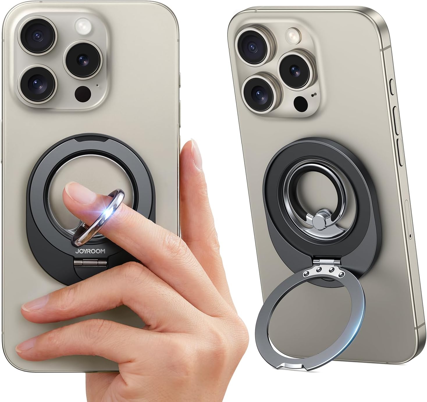 JOYROOM Magnetic Phone Grip Holder Ring Stand Holder 360° Rotate Compatible with iPhone 16 Pro Max/15/14/13/12