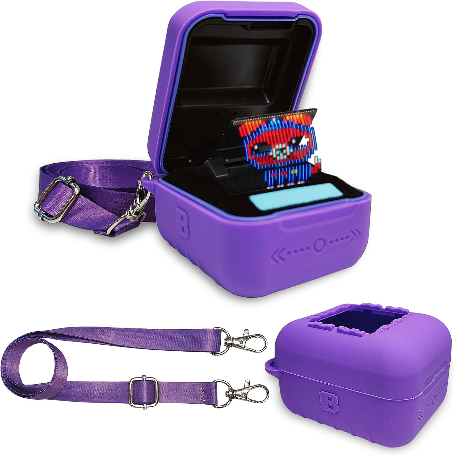 Silicone Cover Case for Bitzee Interactive Toy Digital Pet and Case, Protective Skin Sleeve for Bitzee Virtual Electronic Pets Accessories (for Original 15 Animals) (Purple)