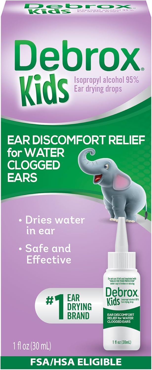 Debrox Kids Drying Drops, Kids Ear Drops for Clogged Ears, Ear Discomfort Relief for Water Activities, 1oz Bottle