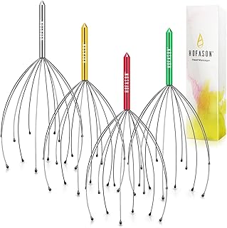 HOFASON 4 Pack Head Massager Scratcher Scalp Massager Hair Growth Relaxing Tools, Christmas Stocking Stuffers for Women/Men, Head Scratcher Bulk Set Prizes Gifts for Birthday/Festival/Party