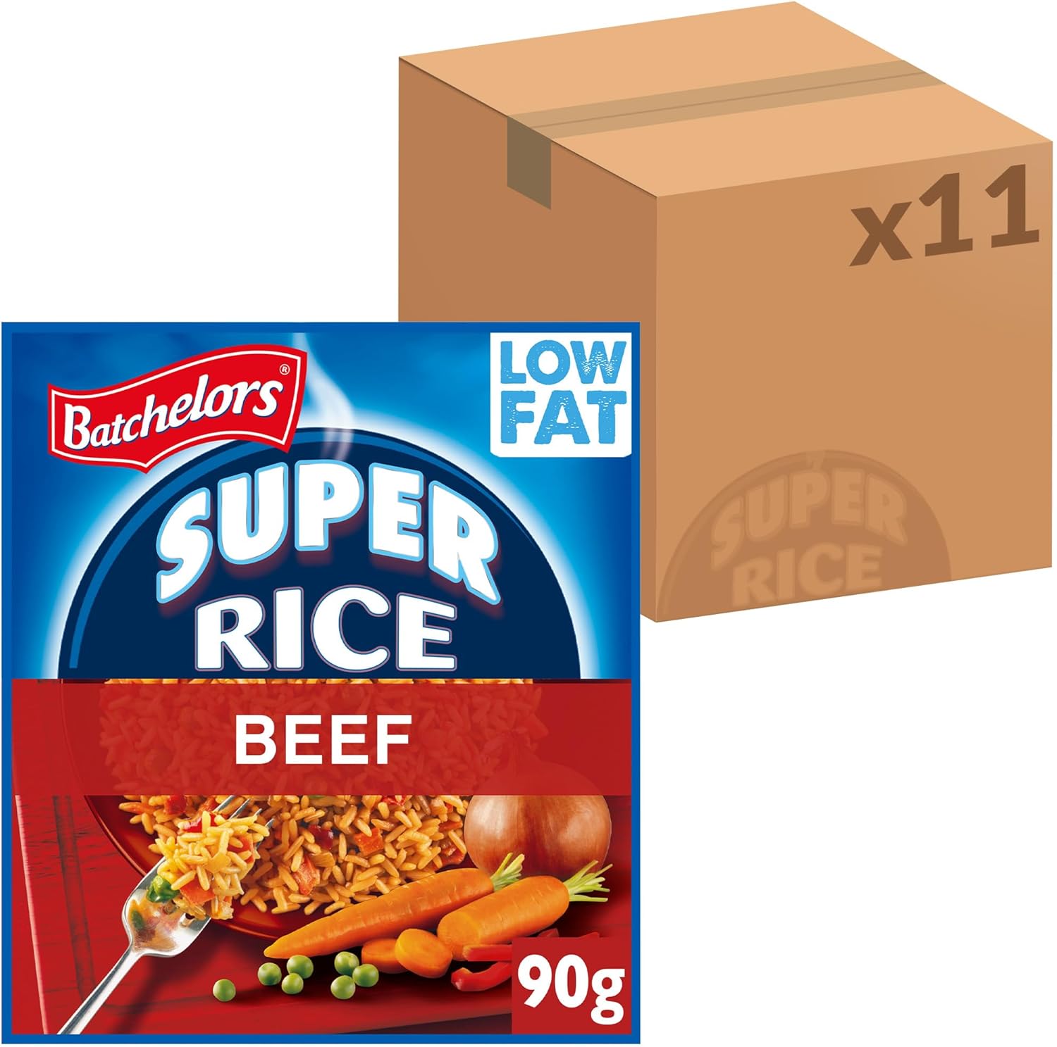 Batchelors Super Rice Beef Flavour Packet Ready Meal, 90 g (Pack of 11)