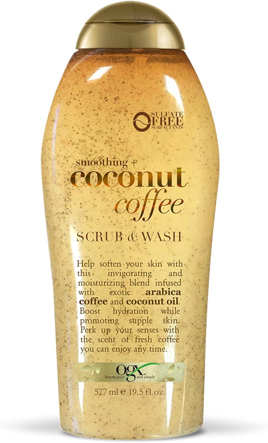 OGX Coffee Scrub and Wash, Coconut 19.5 Fl Oz