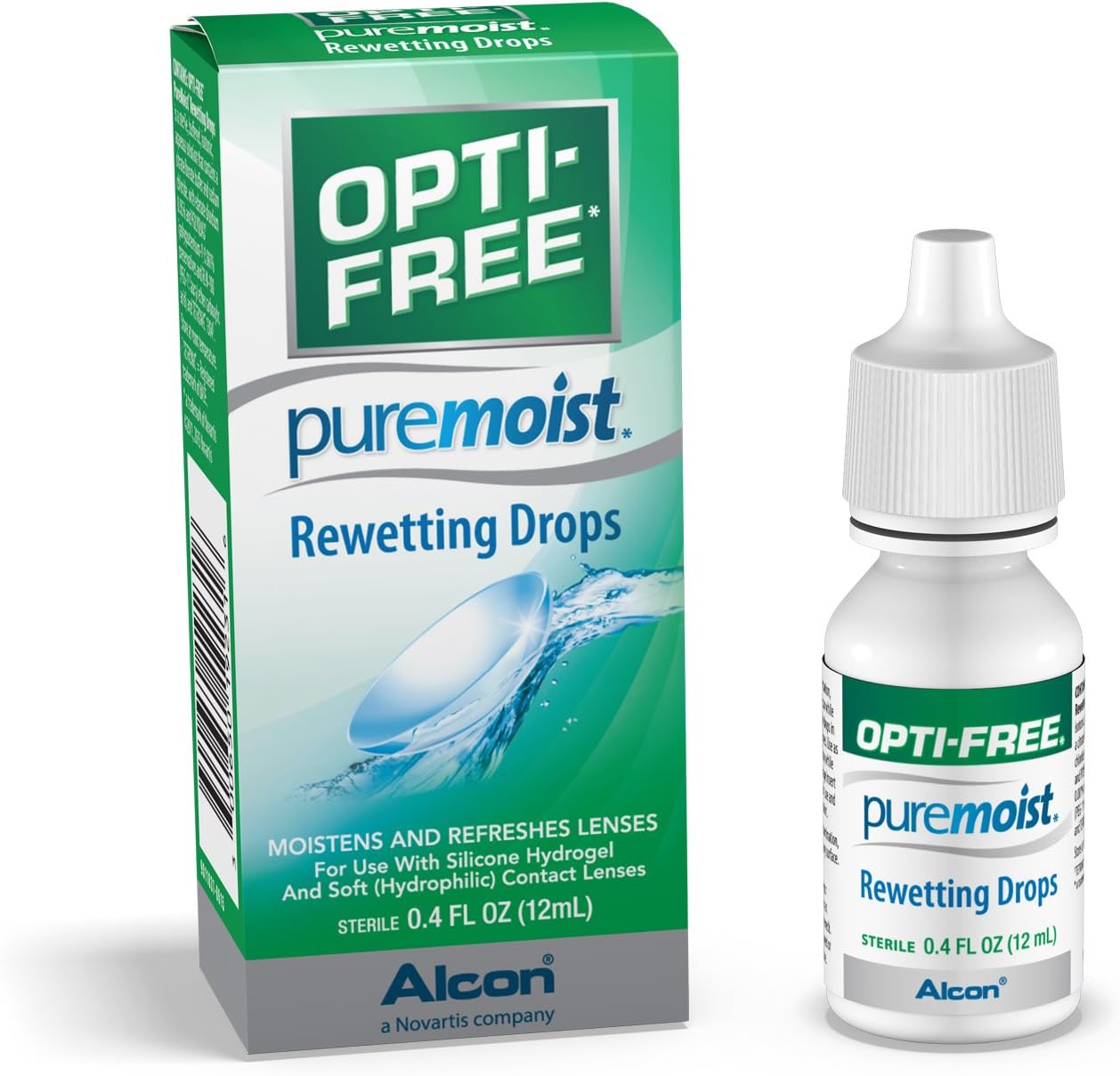 Opti-Free Puremoist Rewetting Drops, 0.4 Fl Oz (Pack of 2)