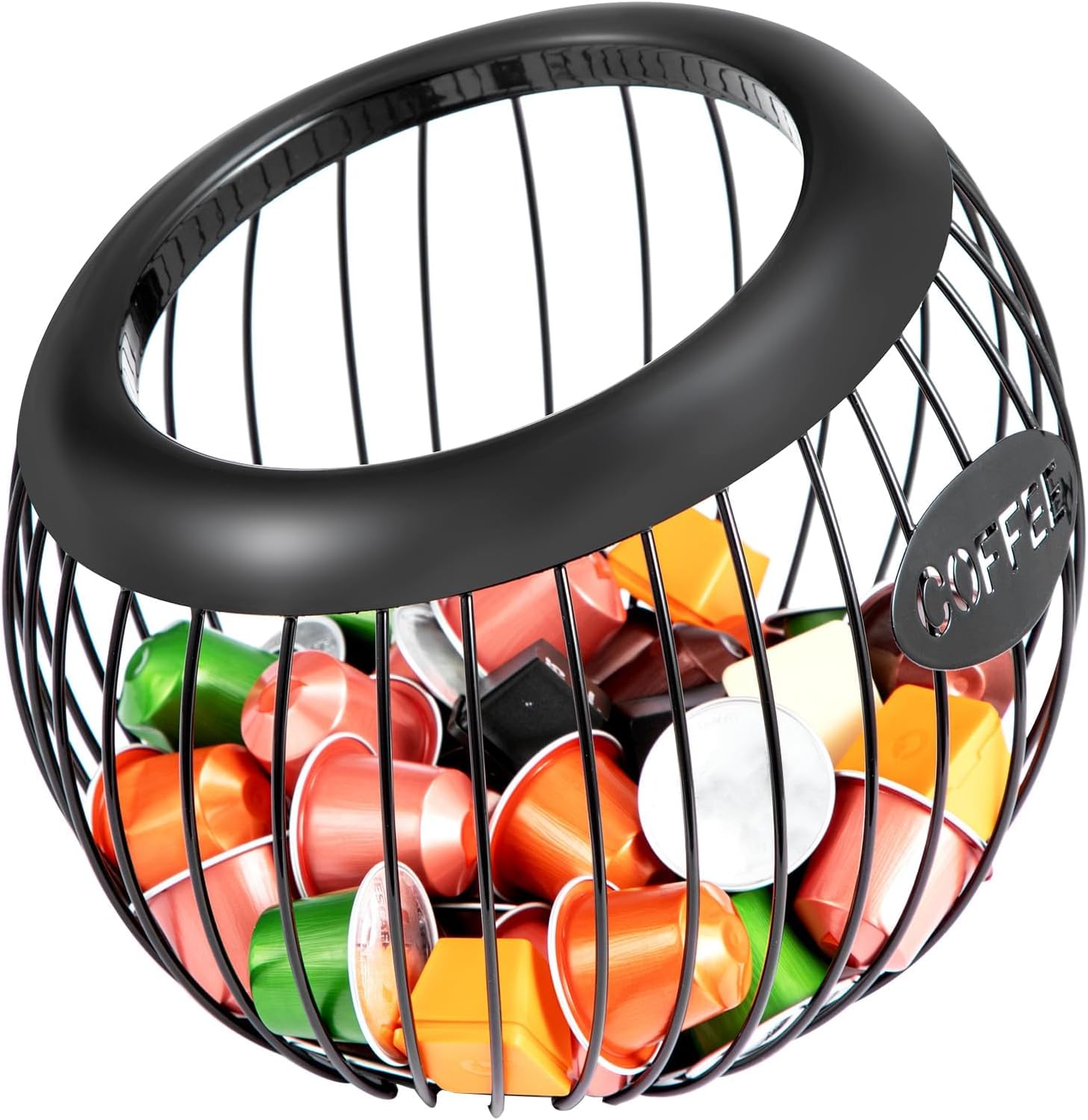 CROWNSHOP Coffee Pod Holder Coffee Pod Basket for Counter Coffee Bar Coffee Capsule Metal Coffee Capsule Storage for Counter Coffee Station Organizer Coffee Bar Accessories