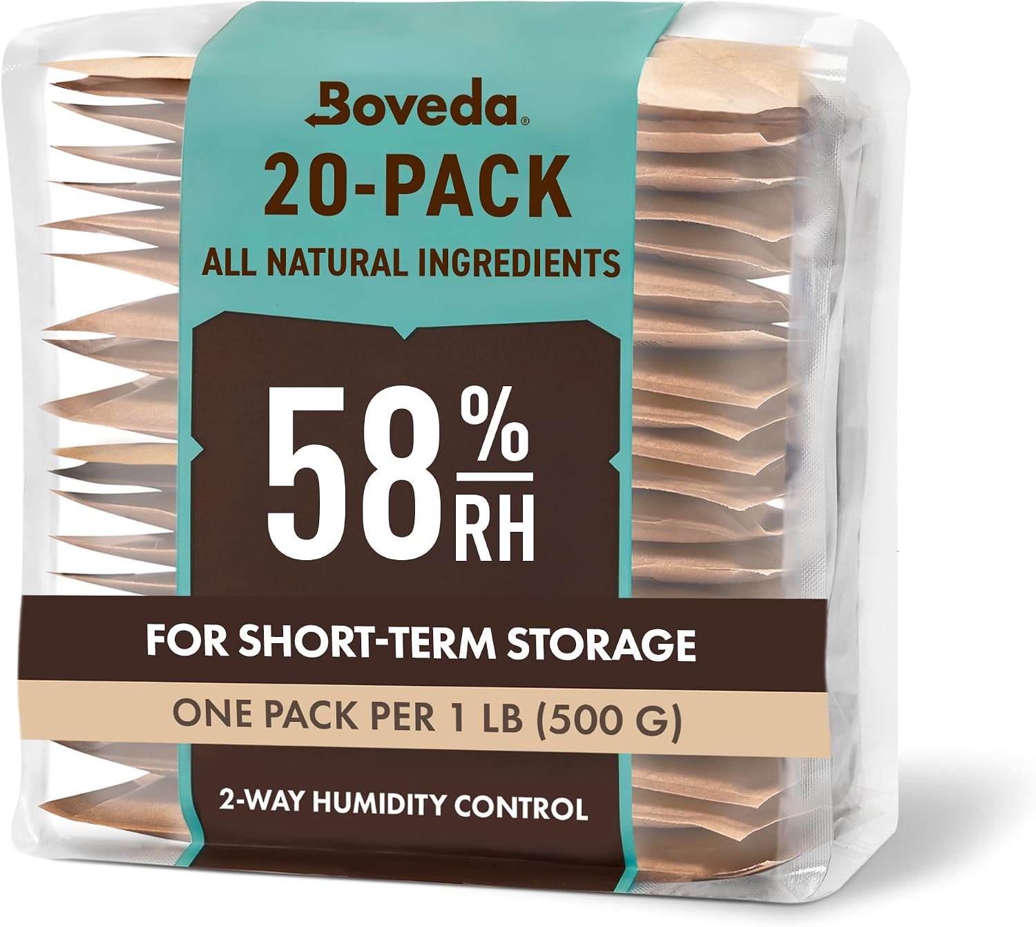 Boveda 58% Humidity Control Packs, Size 67, 20-Pack – For Storing 1 lb