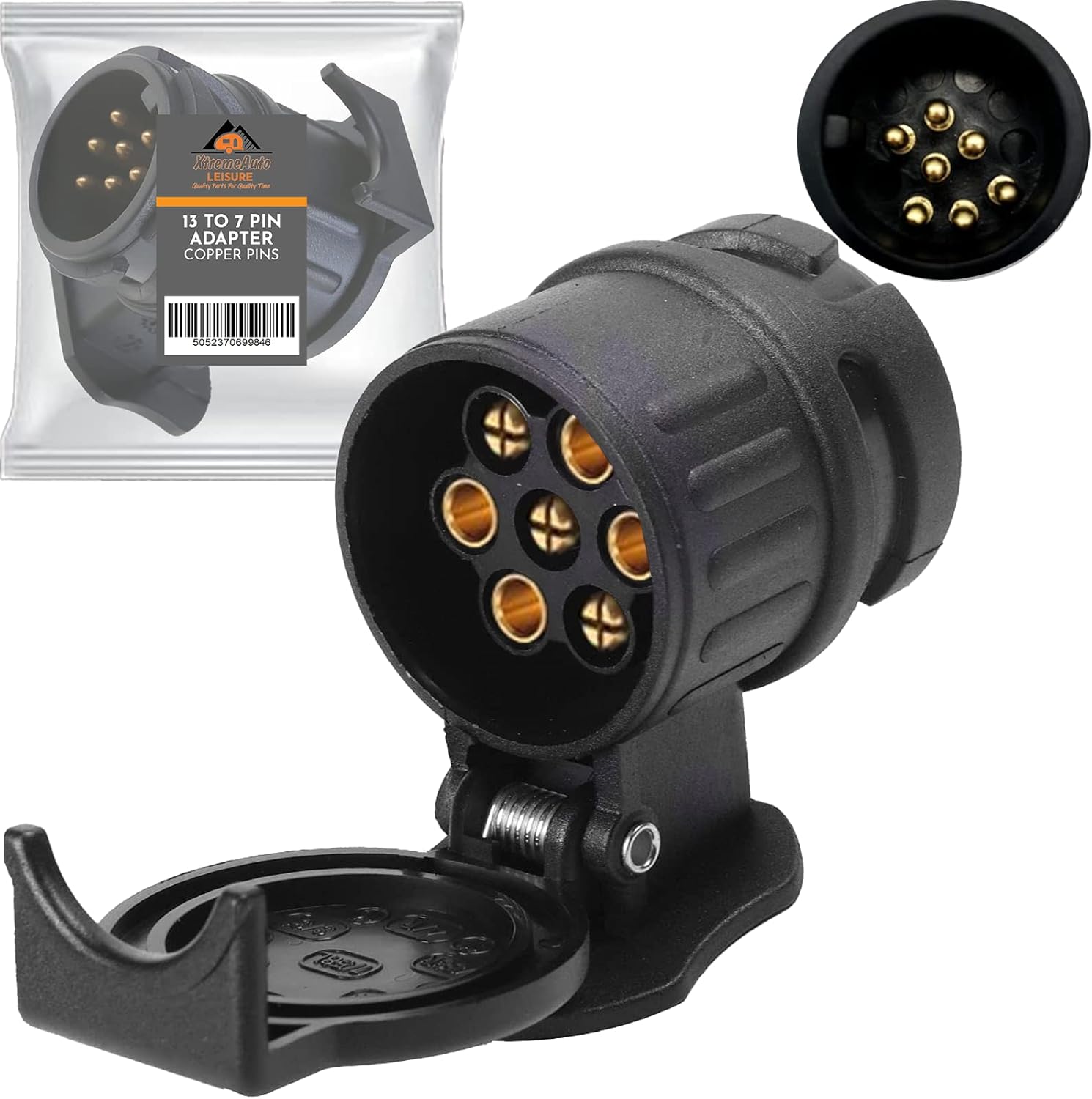 Xtremeauto 13 To 7 Pin Towing Adaptor - 13 Pin Trailer Plug Socket Adapter, For Caravan Trailers Electric Connector