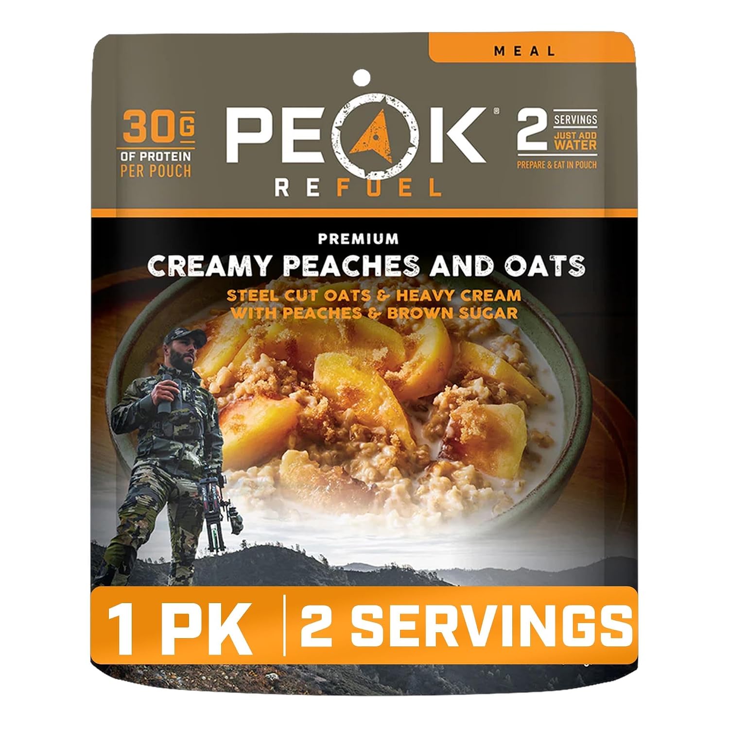 Peak Refuel Creamy Peaches and Oats Freeze-Dried Breakfast, 30g Protein