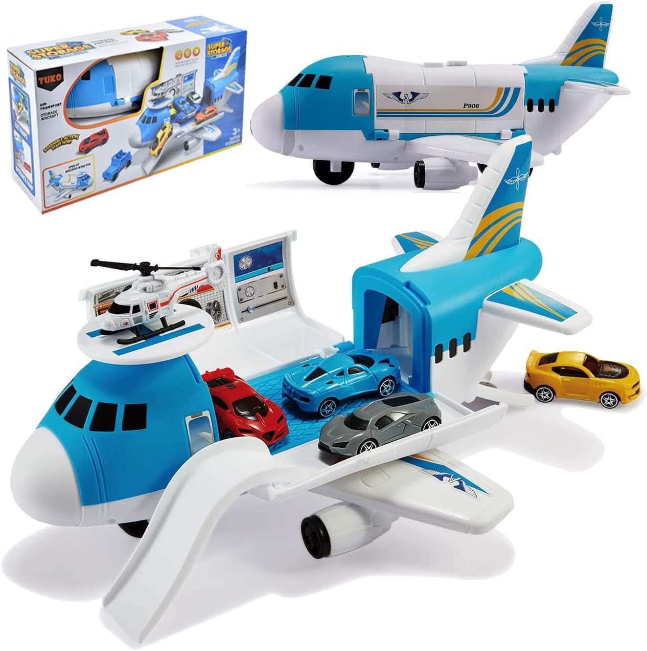 Tuko Transport Cargo Airplane Car Toy Play Set for 3+ Years Old Boys and Girls
