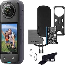Insta360 X4 8K 360 Waterproof Action Camera, 8K 360, Stabilization, Touch Screen, AI Editing, Live Streaming, Webcam, Voice Control, Black