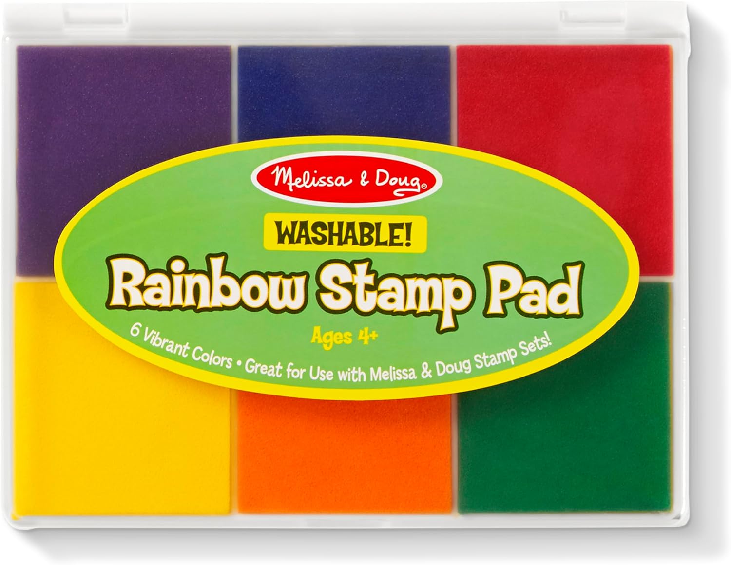 Melissa & Doug Rainbow Stamp Pad - 6 Washable Inks