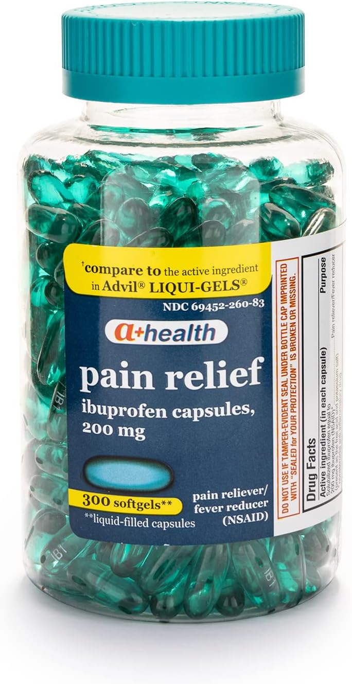 Ibuprofen 200 Mg Softgels, Pain Reliever/Fever Reducer (NSAID), 300 Count
