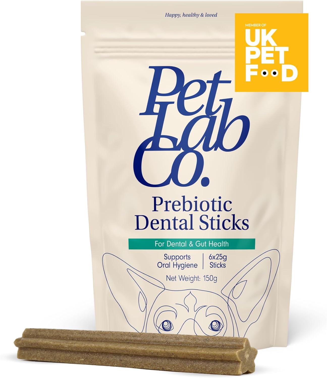 PetLab Co. Prebiotic Dental Sticks, Dog Dental Sticks To Target Plaque Build-Up At The Source & Keep Breath Fresh, 150 grams
