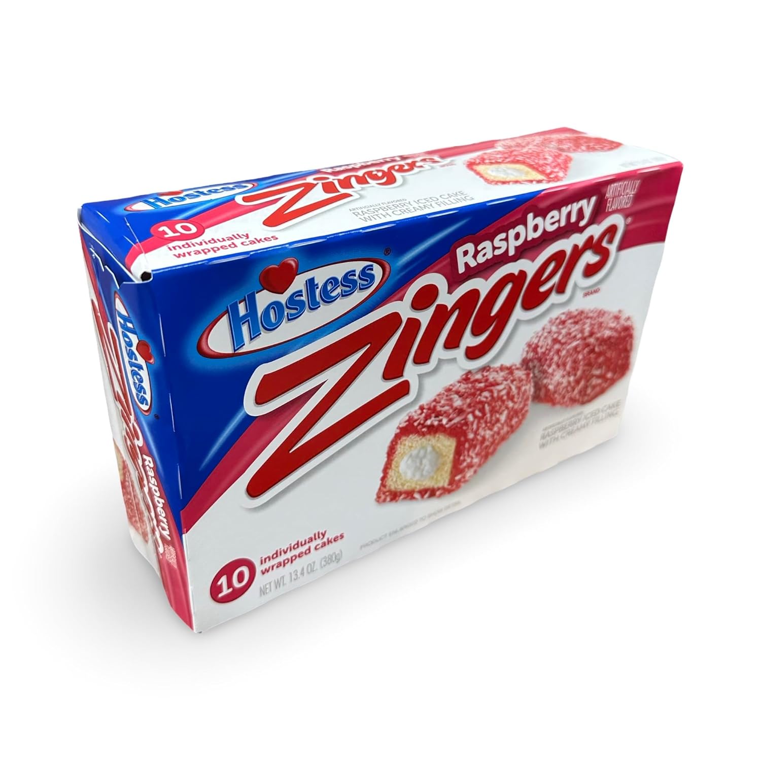Hostess Raspberry Zinger Multi-Pack 10 Pack Box, 13.4 Ounce, 6 Per Case (60 Total Zingers)